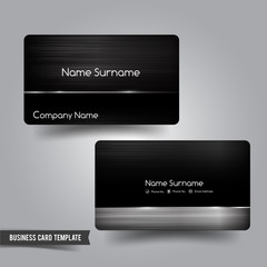 Poster - business card template set 55 dark metal and steel element vect