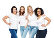 © Syda Productions - group of happy different women in white t-shirts