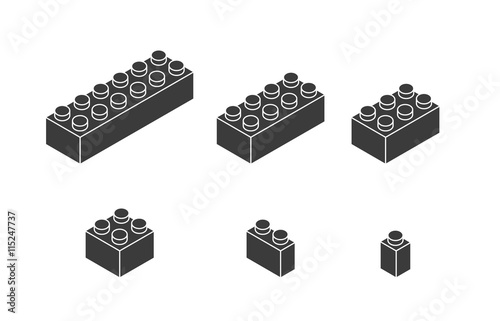 Piece of lego icon. Game design. Vector graphic Poster Mural XXL
