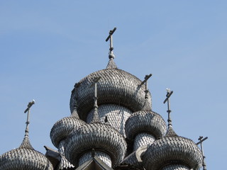 dome of wood on blue sky background