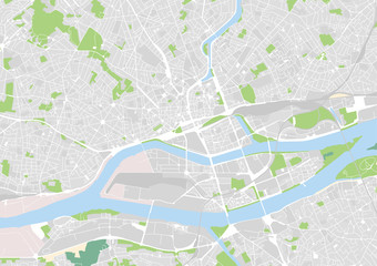 vector city map of Nantes, France