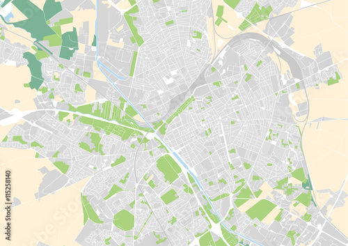 Plakat wektorowa mapa miasta Reims, Francja