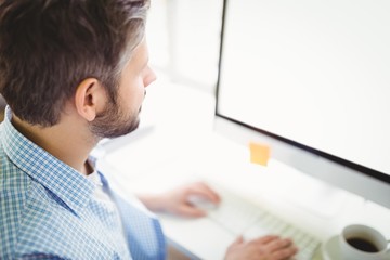 Poster - High angle view of businessman working in office