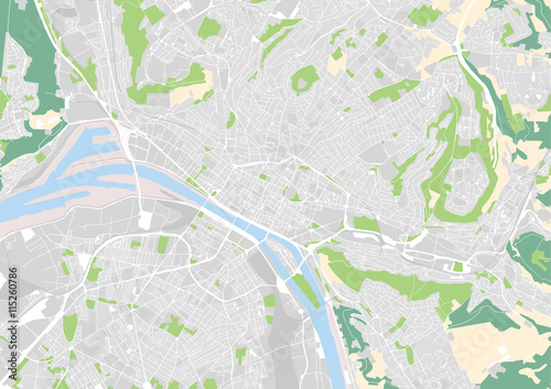 Plakat wektorowa mapa miasta Rouen, Francja