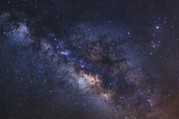 Wall Mural - beautiful milky way galaxy on a night sky,long exposure photogra