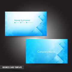 Poster - business card template set 56 dark light blue and basic geometry