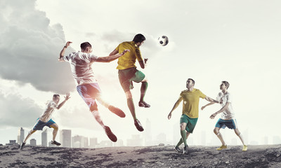 Wall Mural - Hot football moments . Mixed media