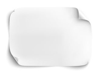 Wall Mural - Blank sheet of paper isolated on white background.