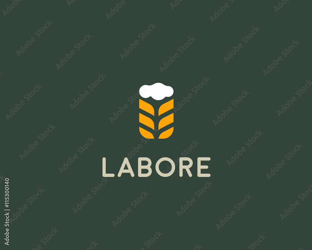 Brewery logotype. Beer vector logo design template. Pub modern symbol ...