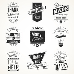 Wall Mural - Thank You Monochrome Isolated Signs