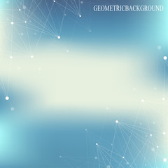 Poster - Geometric abstract background with connected line and dots. Big data composition. Molecule and communication. Graphic background for your design and text. Vector illustration.