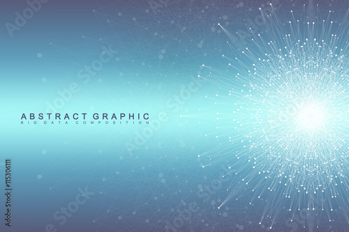 Fotografía Geometric background molecule and communication