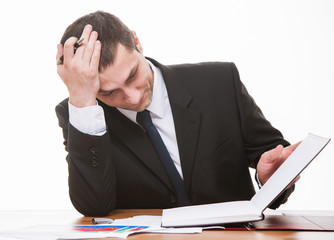 Poster - Businessman examining documents