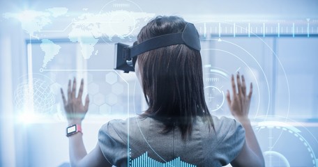 Poster - Composite image of technology interface