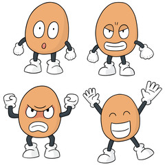 Wall Mural - vector set of egg cartoon