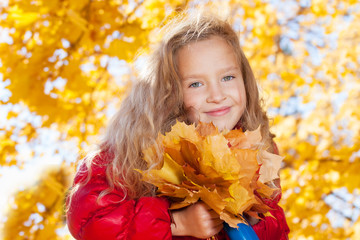 Sticker - Girl at autumn