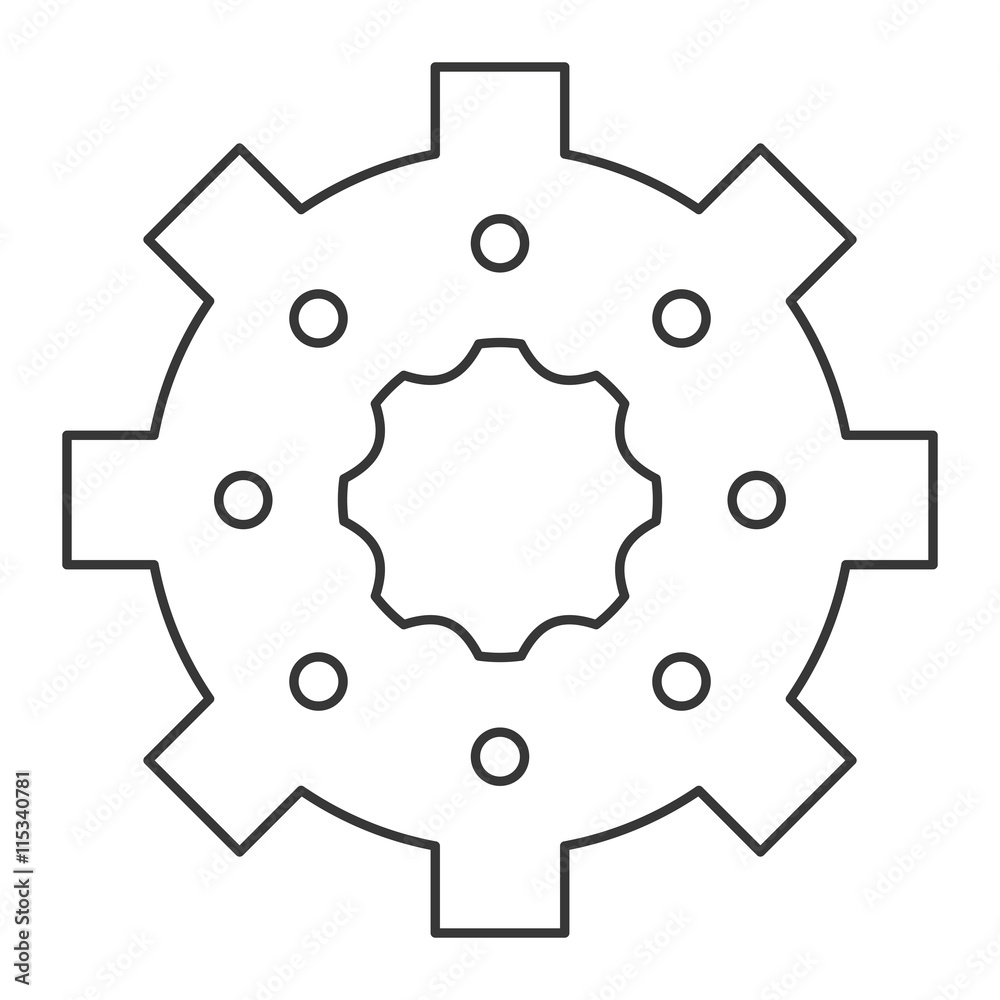 industrial wheel cog gear symbol isolated vector illustration Stock ...