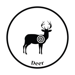 Poster - Deer silhouette with target  icon