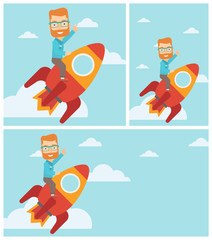 Sticker - Business start up vector illustration.