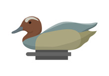 Duck Decoy For Duck Hunting. Vector Illustration