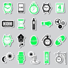 Wall Mural - time theme modern simple stickers set eps10