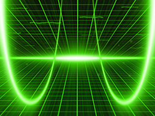 Wall Mural - Abstract background: green binary cyberspace. High technology concept.