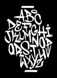 Fototapeta Młodzieżowe - Hand written graffiti font alphabet. Vector