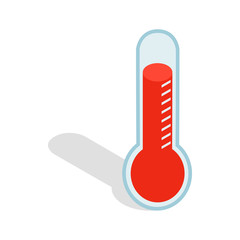 Poster - Thermometer icon in isometric 3d style isolated on white background. Temperature measurement symbol