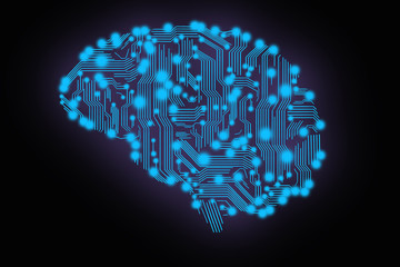 Aufkleber - circuit board in form of brain