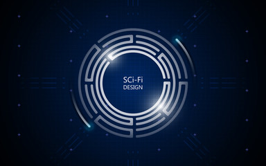 Sticker - abstract circle future design tech sci fi concept background