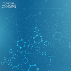 Wall Mural - structure molecule and communication dna, atom, neurons. science concept for your design. connected 