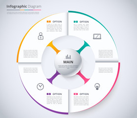 Circle infographic design template. wheel concept. system diagram. vector stock.