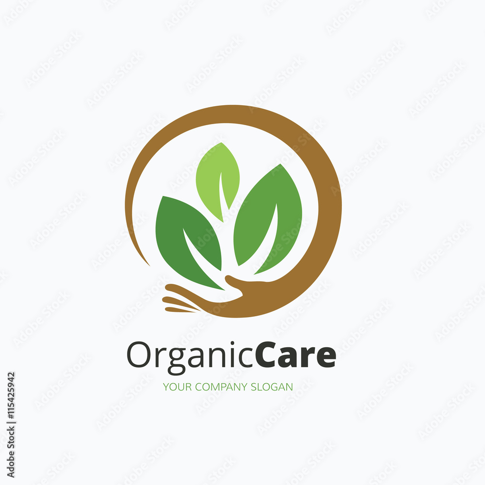Organic logo,green eco product logo,tea logo template. Stock Vector | Adobe  Stock, image size:1000x1000