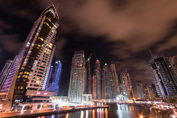Sticker - dubai marina at night in united arab emirates