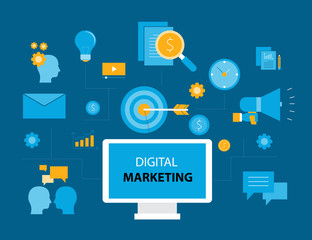 Fototapete - business digital marketing concept