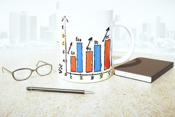 Poster - Mug with business chart