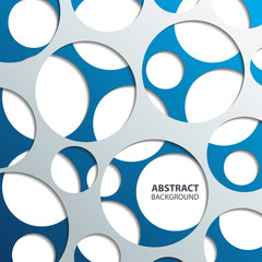 Aufkleber - Abstract circle background with drop shadows. Vector illustration.