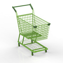 Wall Mural - green shopping cart