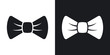Vector bow tie icon.  Two-tone version on black and white background