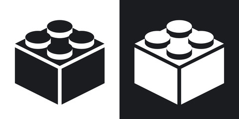 vector building block icon. two-tone version on black and white background