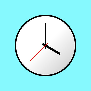 Clock icon, Vector illustration, flat design. Easy to use and edit. EPS10. Blue background.