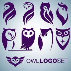 Wall Mural - owl logo set