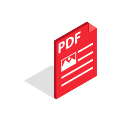 Poster - Document file format PDF icon in isometric 3d style isolated on white background