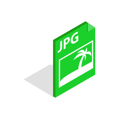 Poster - File JPG icon in isometric 3d style isolated on white background