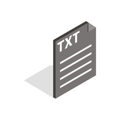 Poster - document file format txt icon in isometric 3d style isolated on white background