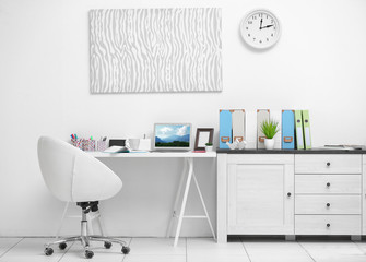 Poster - Stylish bright workplace in office