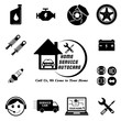 Car service maintenance icon set (Home Service Auto Care / Call Us, We come to your Home or apartment) illustration, easy to modify 