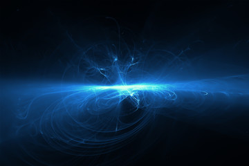 Wall Mural - blue glow energy wave.