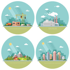 Wall Mural - Set of icons for your design. Flat style vector illustration.