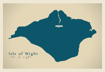 Sticker - Modern Map - Isle of Wight unitary authority England UK